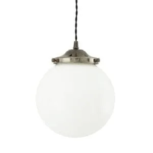 Gentry Opal Globe Pendant Light 20 cm Glass and Globe Lights Great Lighting UK Ltd