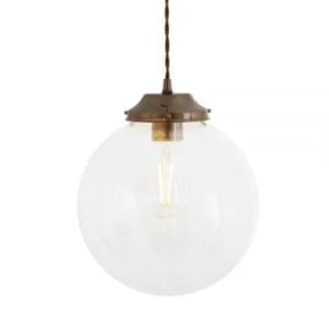 Virginia Clear Globe Pendant Light 20 cm Glass and Globe Lights Great Lighting UK Ltd