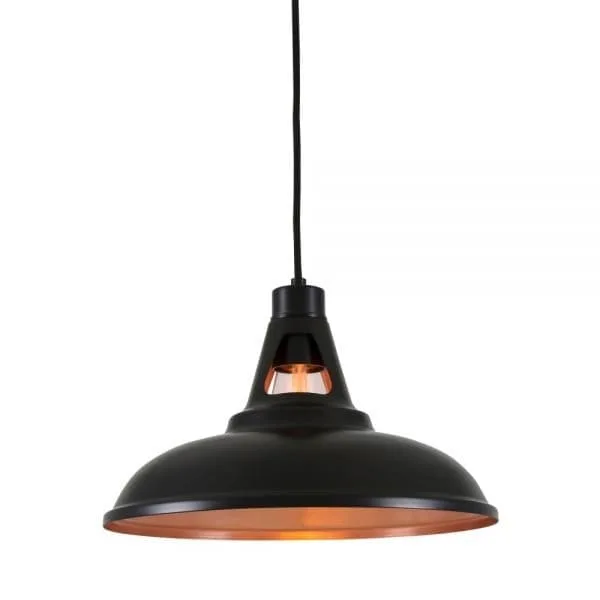 Alma Vintage Black and Copper Pendant Light Bedroom Pendant Lights Great Lighting UK Ltd