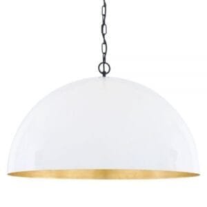 Large White Goma Gold Leaf Dome Pendant Brass & Moroccan Pendants Great Lighting UK Ltd