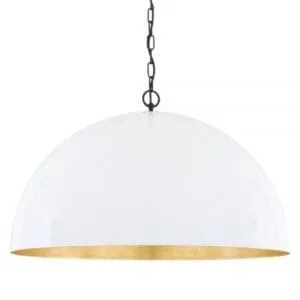Large White Goma Gold Leaf Dome Pendant Brass and Moroccan Pendants Great Lighting UK Ltd