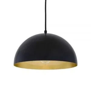Avon Dome Pendant with Brass Interior 30cm Industrial Pendant Lights Great Lighting UK Ltd