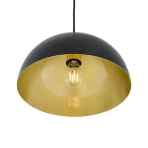 Avon Dome Pendant with Brass Interior 30cm Brass & Moroccan Pendants Great Lighting UK Ltd