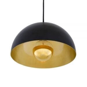 Avon Dome Pendant with Brass Interior 30cm Brass & Moroccan Pendants Great Lighting UK Ltd