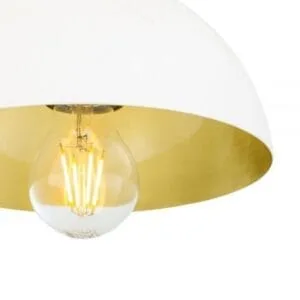 Avon Small 20cm Dome Pendant with Brass Interior Bedroom Pendant Lights Great Lighting UK Ltd