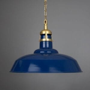 Matlock Large Vintage Factory Brass Pendant Light 50cm Industrial Pendant Lights Great Lighting UK Ltd