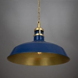 Matlock Large Vintage Factory Brass Pendant Light 50cm Industrial Pendant Lights Great Lighting UK Ltd