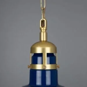 Matlock Large Vintage Factory Brass Pendant Light 50cm Industrial Pendant Lights Great Lighting UK Ltd