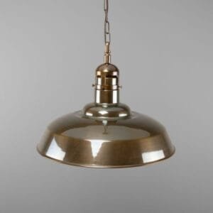 Matlock Large Vintage Factory Brass Pendant Light 50cm Industrial Pendant Lights Great Lighting UK Ltd