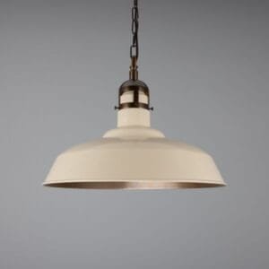 Matlock Large Vintage Factory Brass Pendant Light 50cm Industrial Pendant Lights Great Lighting UK Ltd