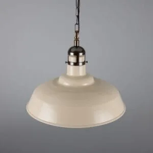 Matlock Large Vintage Factory Brass Pendant Light 50cm Industrial Pendant Lights Great Lighting UK Ltd