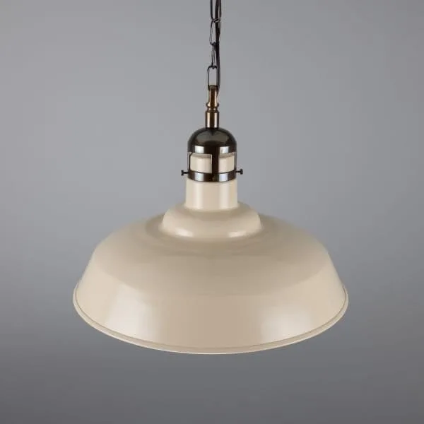 Matlock Large Vintage Factory Brass Pendant Light 50cm Industrial Pendant Lights Great Lighting UK Ltd