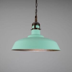 Matlock Large Vintage Factory Brass Pendant Light 50cm Industrial Pendant Lights Great Lighting UK Ltd