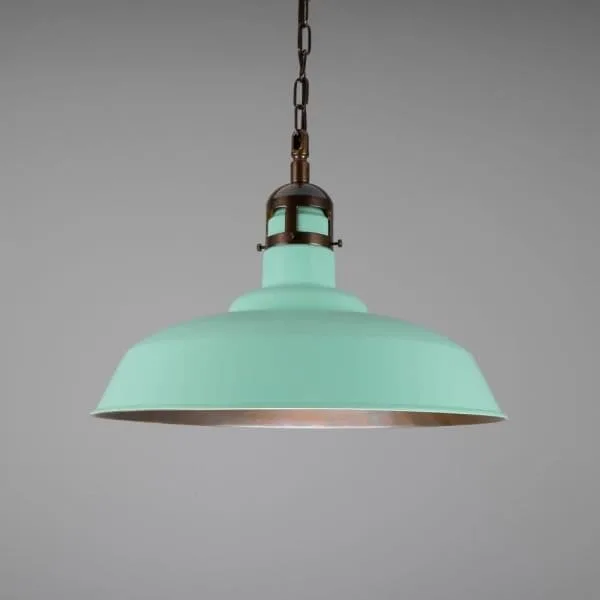 Matlock Large Vintage Factory Brass Pendant Light 50cm