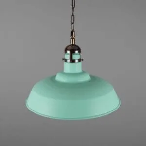 Matlock Large Vintage Factory Brass Pendant Light 50cm Industrial Pendant Lights Great Lighting UK Ltd