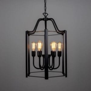 Portroe Indoor Hanging Pendant Lantern, 4-6 Light Industrial Pendant Lights Great Lighting UK Ltd