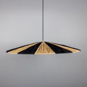 Vernon Raffia Striped Pendant Light 98cm Rattan & Rafia Lighting Collection Great Lighting UK Ltd