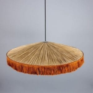 Syracuse Raffia Black Tassel Pendant Light 78cm Rattan & Rafia Lighting Collection Great Lighting UK Ltd