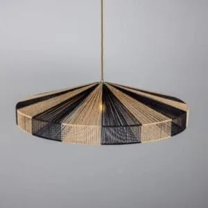 Vernon Raffia Striped Rope Pendant Light 83cm Bedroom Pendant Lights Great Lighting UK Ltd