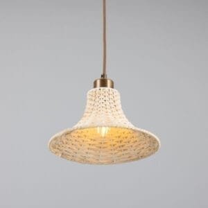 Savannah Small Bell-Shaped Rattan Pendant Light 24cm Rattan & Rafia Lighting Collection Great Lighting UK Ltd