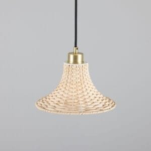 Savannah Small Bell-Shaped Rattan Pendant Light 24cm Rattan & Rafia Lighting Collection Great Lighting UK Ltd