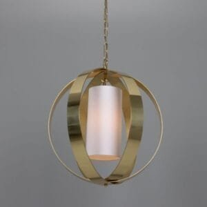 Modern Brass 50cm Denton Lantern Pendant Large Single - 3 Arm Pendants Great Lighting UK Ltd