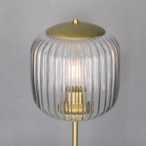 Astoria Reeded Glass and Brass Table Lamp Table Lamps Great Lighting UK Ltd