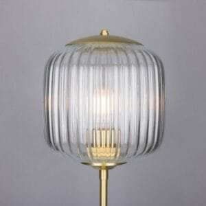 Astoria Reeded Glass and Brass Table Lamp Table Lamps Great Lighting UK Ltd