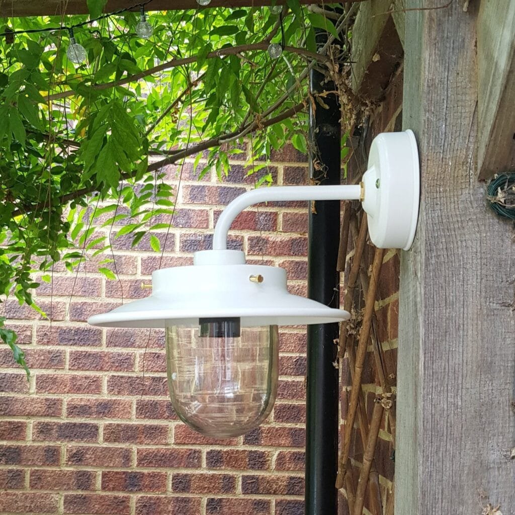 Burford Belfast Outdoor Wall Light IP44 - Choice of Colours Glass Outdoor Wall Lights Great Lighting UK Ltd