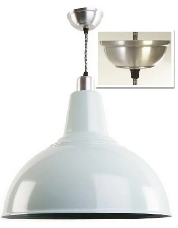 Large Contemporary Kitchen Pendant Light Shade - Sea Spray with White Inside Kitchen Ceilings Lights Great Lighting UK Ltd