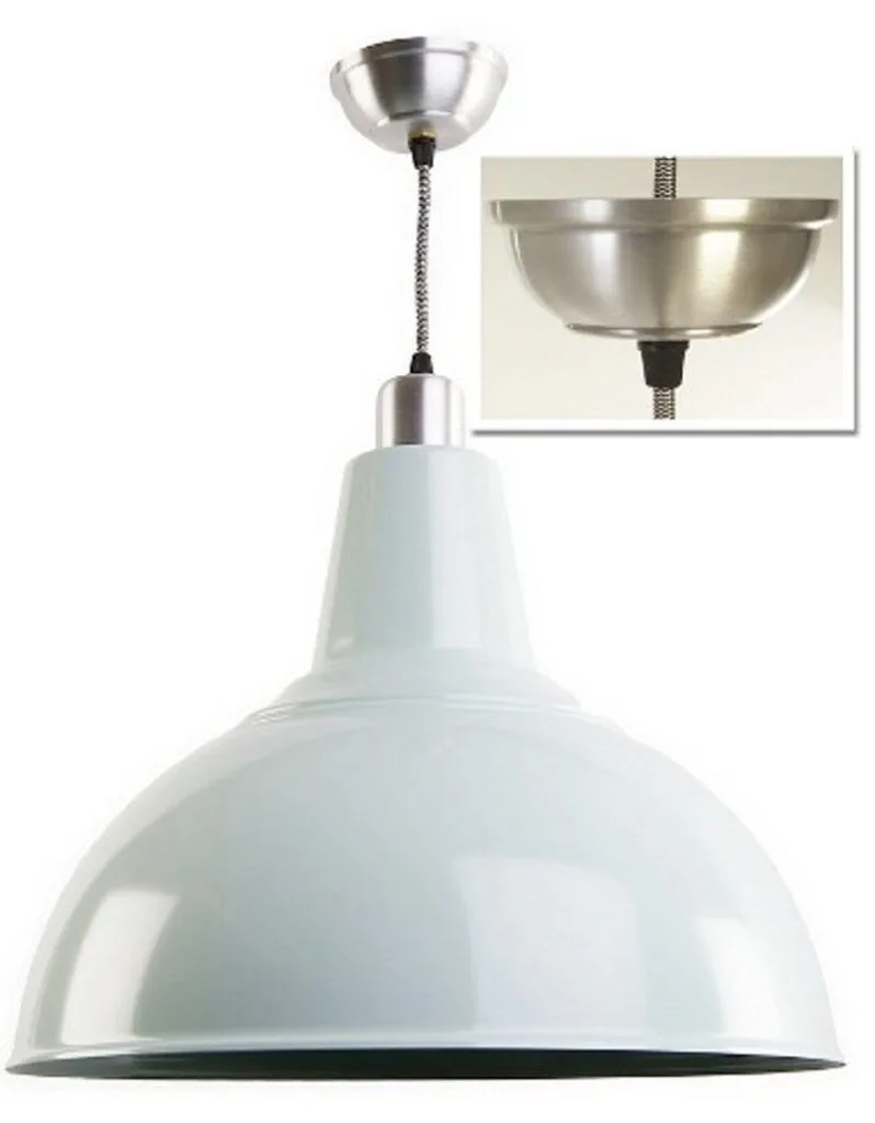 Large Contemporary Kitchen Pendant Light Shade - Sea Spray with White Inside