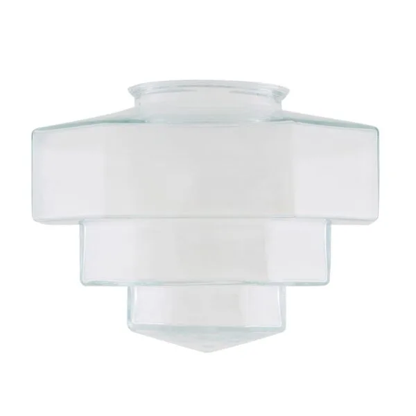Art Deco Stepped Glass Lamp Shade Glass Shades Great Lighting UK Ltd
