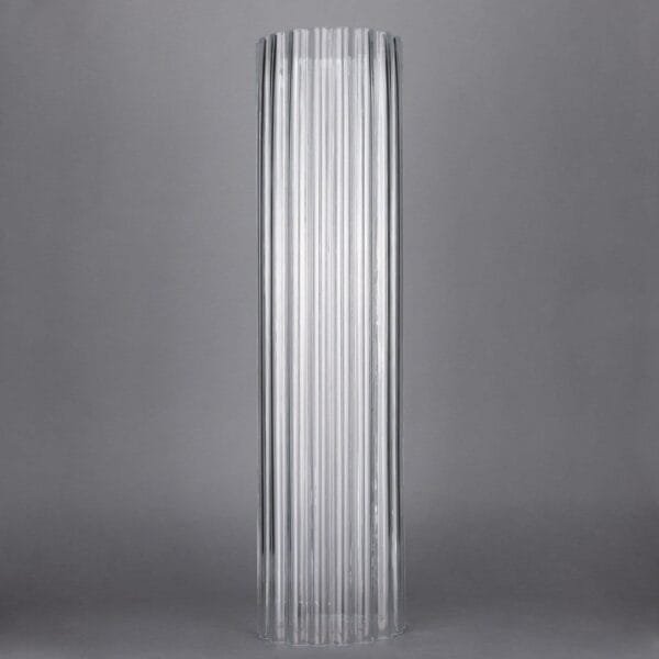 Tall Reeded Tube Glass Lamp Shade 9.6cm