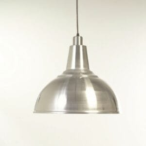 Large Industrial Kitchen Pendant Light Shade | 42cm Dia Raw Aluminium Large Industrial Pendant Lights Great Lighting UK Ltd