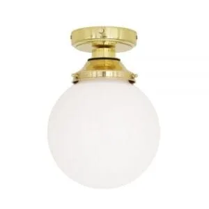 Deniz 20cm Opal Bathroom Ceiling Light IP44 Bathroom Pendant & Ceiling Lights Great Lighting UK Ltd