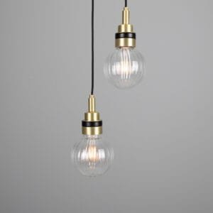 Seoul Hanging Pendant IP65 Five or Three Light Cluster Brass Pendants Great Lighting UK Ltd