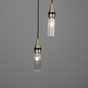 Seoul Hanging Pendant IP65 Five or Three Light Cluster Brass Pendants Great Lighting UK Ltd