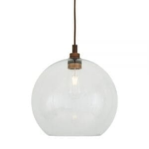 Leith 35cm Open Glass IP65 Bathroom Pendant Light Glass Bathroom Pendants Great Lighting UK Ltd