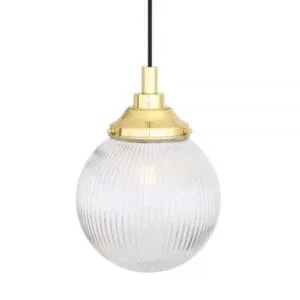 Cherith IP44 Holophane Bathroom Pendant Light 21cm Glass Globe IP44 Lights Great Lighting UK Ltd