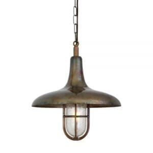 Mira IP65 Nautical Weatherproof Pendant Light Brass Pendants Great Lighting UK Ltd