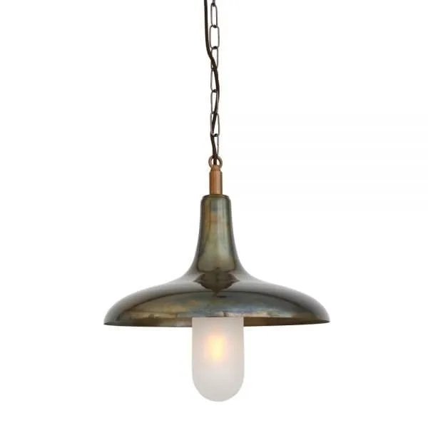 Morgan Industrial Outdoor or Bathroom Pendant Light IP65 Brass and Moroccan Pendants Great Lighting UK Ltd