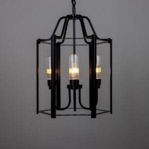 Portroe Outdoor Hanging Lantern for Porch IP65, Four Light Large Single - 3 Arm Pendants Great Lighting UK Ltd