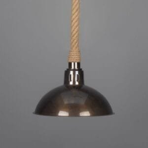 Jute Rope Pendant Light with Vintage Brass Shade 30cm IP65 Rope & Nautical Lights Great Lighting UK Ltd