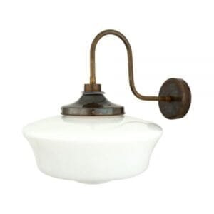 Anath Schoolhouse Bathroom Wall Light With Swan Neck IP44 Goose Neck Bathroom Lights Great Lighting UK Ltd