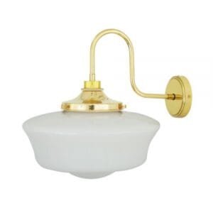 Anath Schoolhouse Bathroom Wall Light With Swan Neck IP44 Goose Neck Bathroom Lights Great Lighting UK Ltd