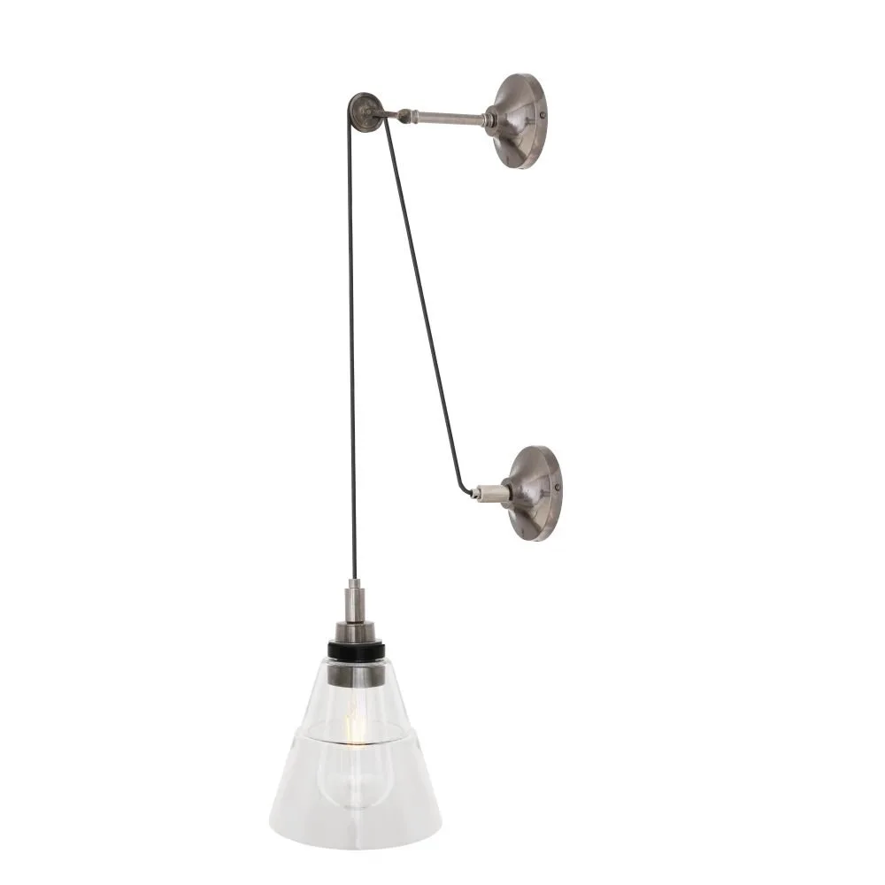 Monroe Glass Pulley Bathroom Wall Light IP65 Bathroom Wall Lights Great Lighting UK Ltd