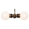 Ness Double Glass Globe Bathroom Wall Light with Swan Neck IP65 Glass Bathroom Wall Sconces Great Lighting UK Ltd