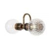 Ness Double Glass Globe Bathroom Wall Light with Swan Neck IP65 Glass Bathroom Wall Sconces Great Lighting UK Ltd