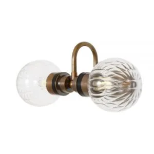 Ness Double Glass Globe Bathroom Wall Light with Swan Neck IP65 Bathroom Wall Lights Great Lighting UK Ltd