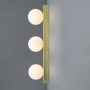 Noelani IP44 Vanity Wall Light with Three Glass Globes Vanity & Double Wall Lights Great Lighting UK Ltd